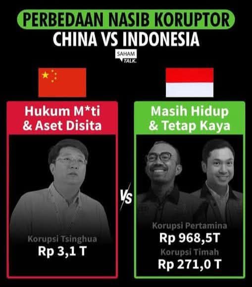 China itu tidak punya Pancasila, tapi bisa menciptakan keadilan hukum bagi koruptor.