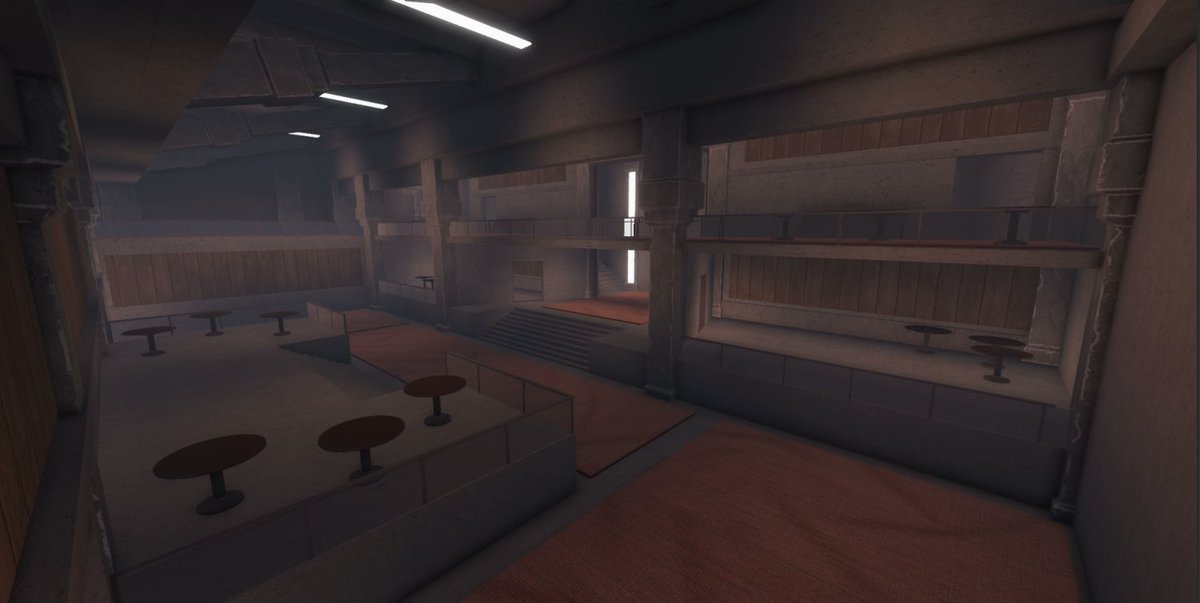 Industrial-style lobby &amp; lounge 🪑

Likes and Retweets appreciated! 
#Roblox #RobloxDev #RobloxDevs
