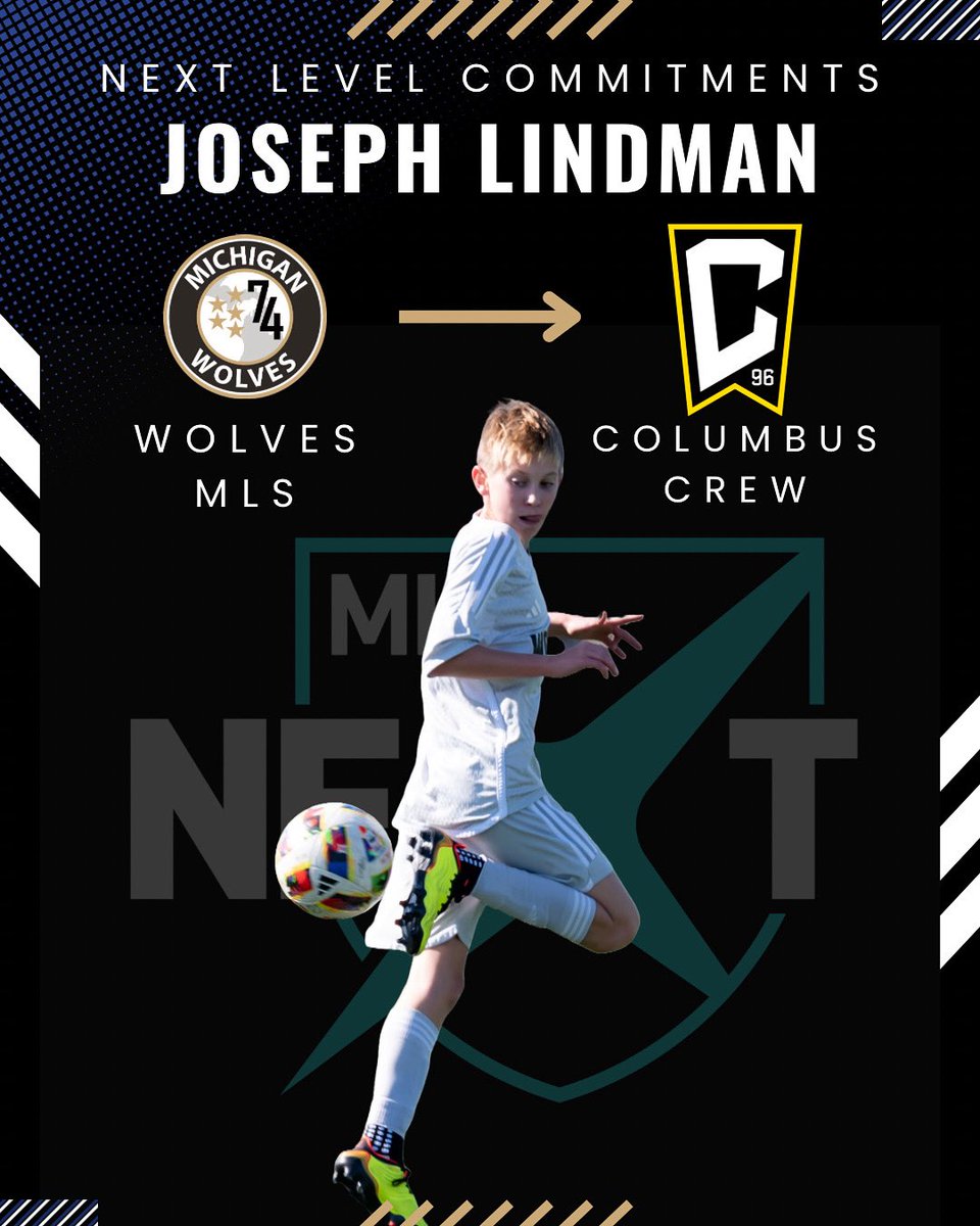 MichWolves1974's tweet image. 🎉 NEXT LEVEL COMMITMENT SPOTLIGHT 🎉
We’re proud to announce that Joseph Lindman has committed to continue his soccer journey at the next level with Columbus Crew! ⚽

From Michigan Wolves ➡️ Columbus Crew

#PathwayToPro #MLSNext #MLSNextMichigan #SoccerDreams #Wolvesway