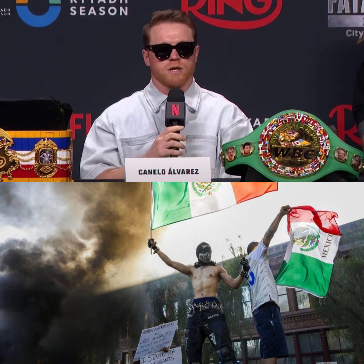 IzquierdazoBox's tweet photo. 🤯 SAÚL FRENÓ EN SECO A UN PERIODISTA 👊

🎤PERIODISTA: ¿Has visto todo lo que está sucediendo en USA con los mexicanos? ¿Repudias esto y los dichos de Elon Musk?
🇲🇽 CANELO: Hoy no toca hablar de eso, papi. Estamos aquí para hablar de boxeo. Yo siempre apoyaré a mi gente. https://t.co/tFGRGlxEP4