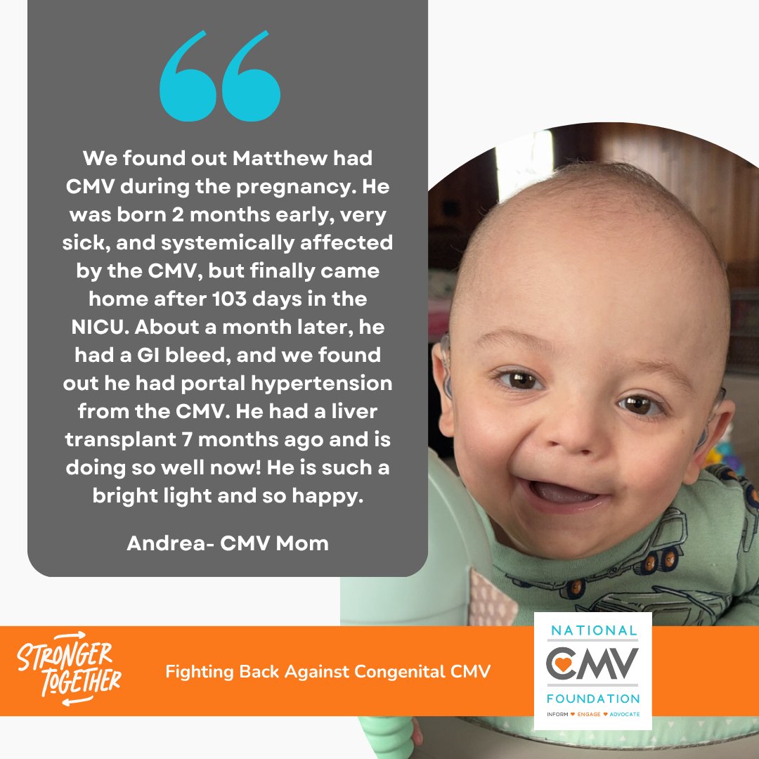 Meet Matthew! This CMV warrior is today's feature #FacesofCMV

#CMVAwarenessMonth #StrongerTogether #CMVAwareness #StopCMV