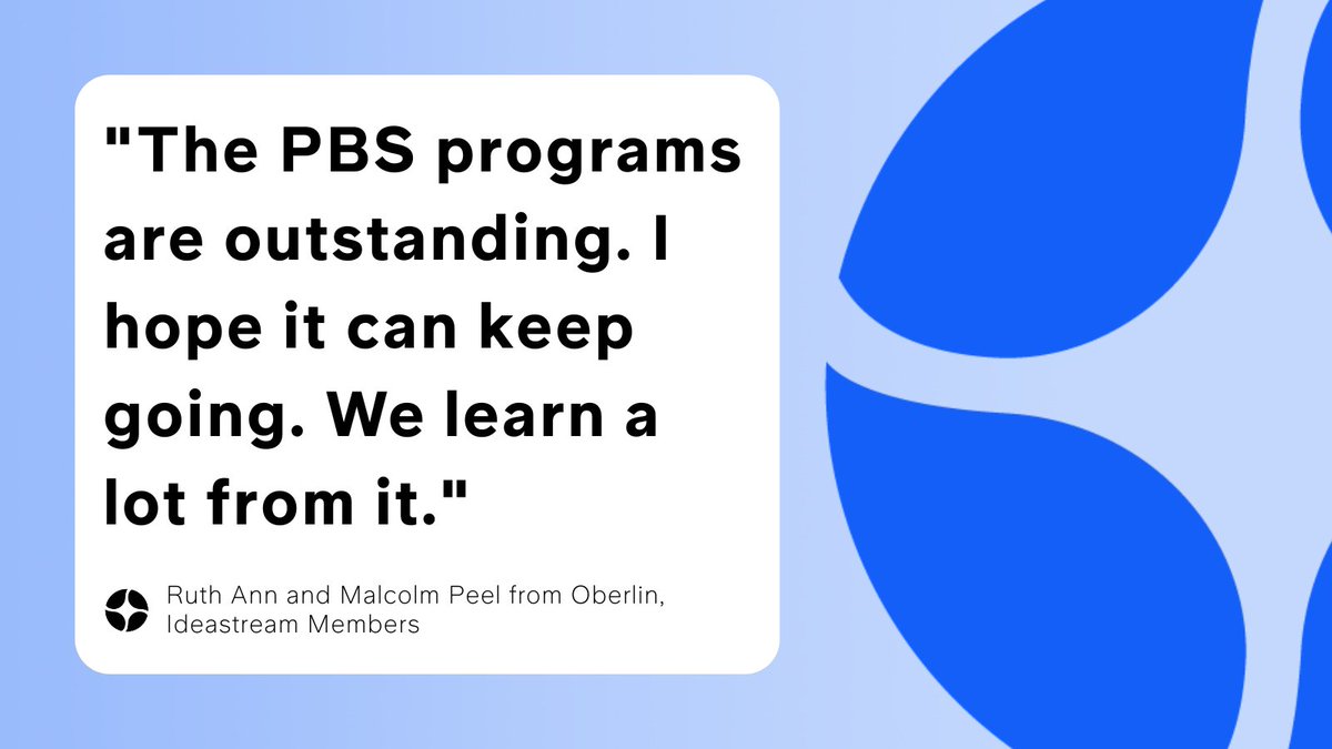 Thanks to members like Ruth Ann and Malcolm, you can enjoy all your favorite PBS programs on WVIZ! 💙 From mysterious dramas to inspiring nature shows, what do you tune in for?