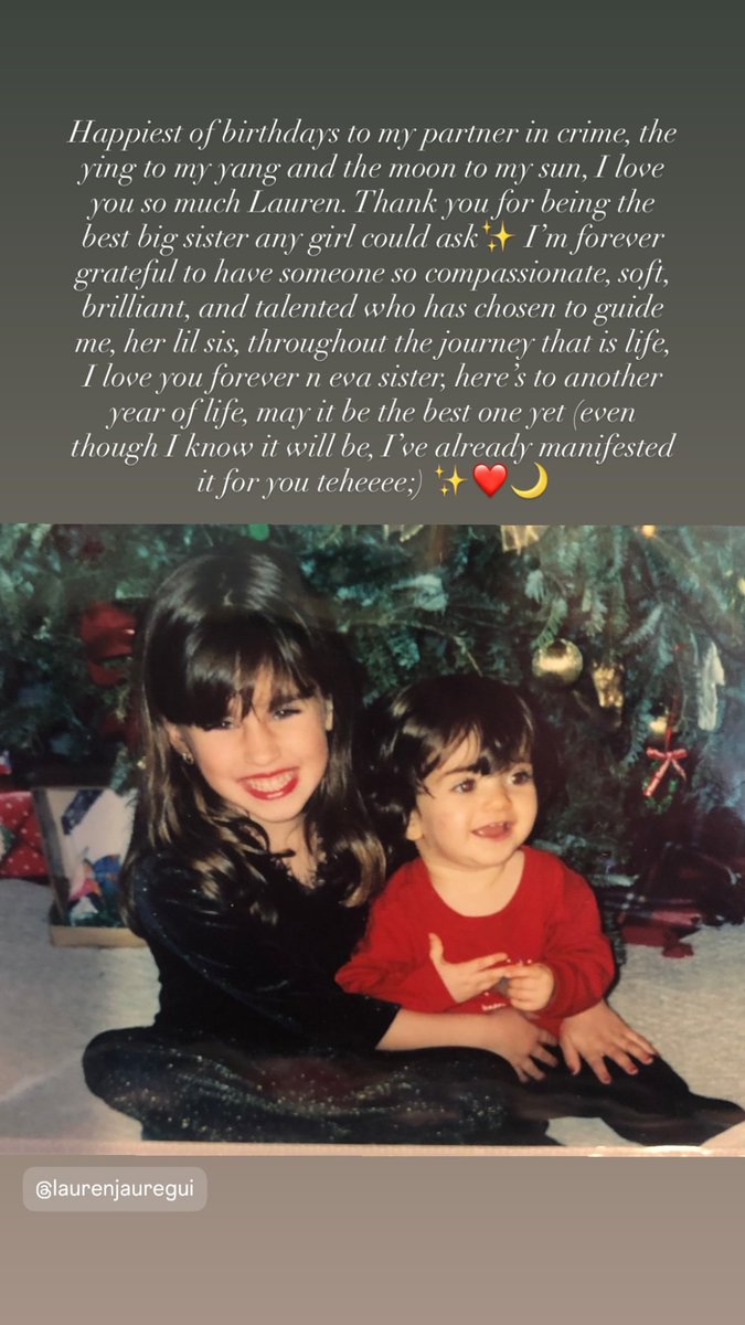 Aww! This photo is so cute! 😍♥️
Baby Lauren &amp; Baby Taylor!
It's so beautiful to see the relationship between them. It's visible how much they love and care about each other since childhood. Sisterhood Goals! 
I love all the Jaureguis! ❤️
HAPPY BIRTHDAY LAUREN