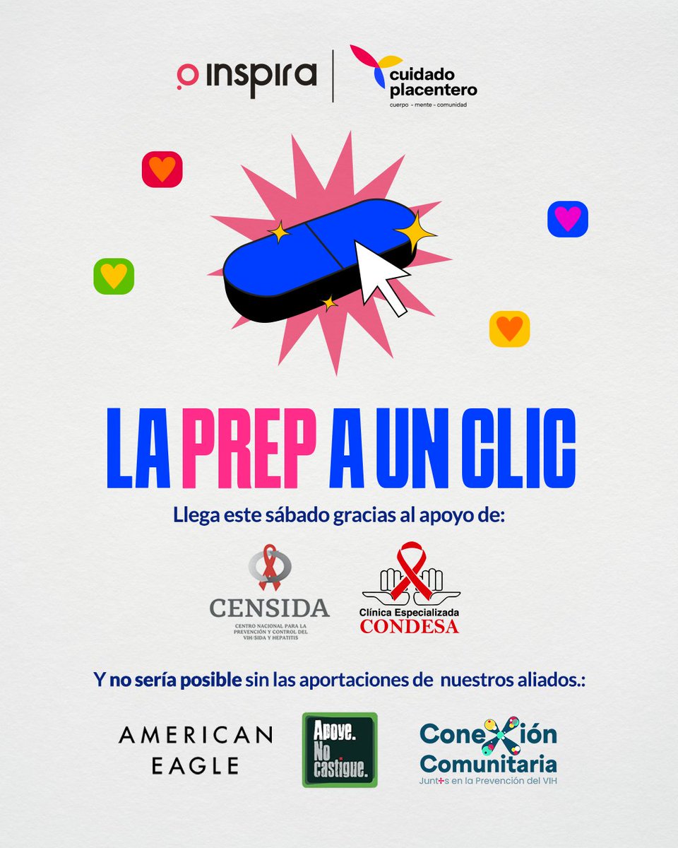 Mañana estaremos en callejón Ángela Peralta (Entre Alameda Central y Bellas Artes) desde las 10 AM

Muchas gracias a <a href="/censida/">Censida</a> <a href="/CdmxClinica/">ClínicaCondesaCDMX</a> por su apoyo

Esta actividad es posible gracias a <a href="/AEO_MX/">American Eagle Mx</a> <a href="/GileadSciences/">Gilead Sciences</a> #ApoyeNoCastigue y #ConexionComunitaria de <a href="/YaajMexico/">Yaaj México®</a>