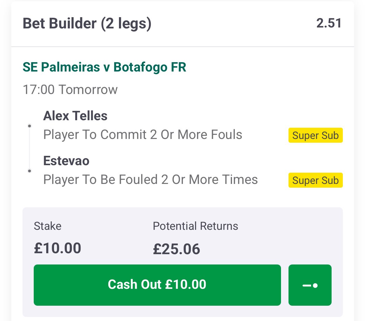 SBFootballTips's tweet image. 📝 SE Palmeiras V Botafogo FR ⚽️ CWC

Last 2 league games these teams have played vs eachother :

Telles Fouls : 5,3
Estevao Fouled : 6,4

📚Paddy Power 
💰2.50 odds