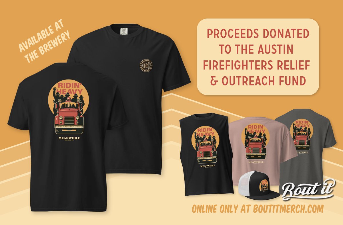 Available now! 

As part of tonight's annual Austin Firefighter Fundraising event, we've launched new cans and merch with proceeds from each sale benefiting the Austin Firefighters Relief &amp; Outreach Fund.

Shop merch at: boutitmerch.com/collections/me…