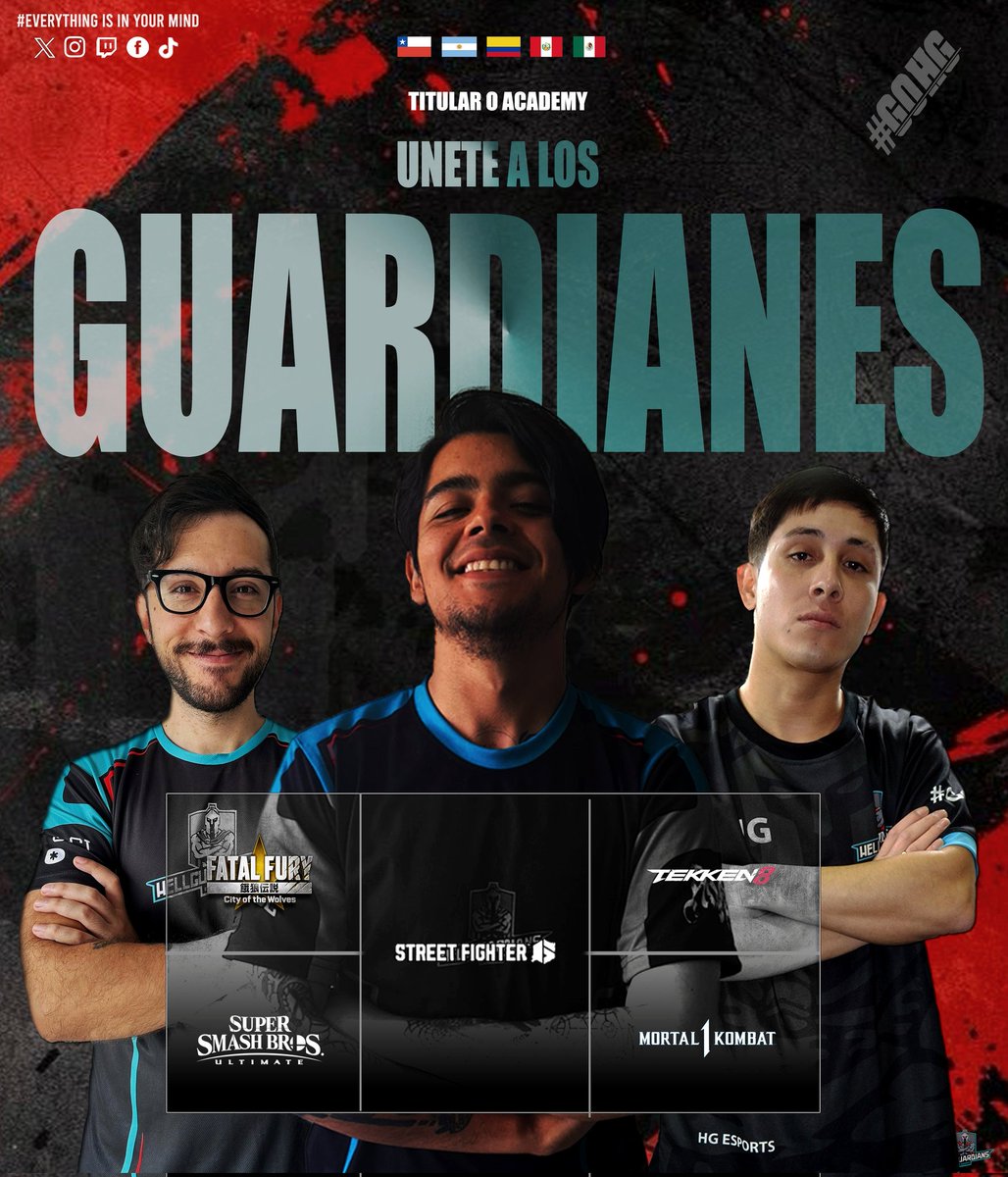 Llegó el momento de unirte a nuestro equipo #FightingGames LATAM 🇨🇱🇦🇷🇵🇪🇲🇽🇨🇴 como Titular o Academy. 💪

Llena el siguiente formulario.

docs.google.com/forms/d/e/1FAI…

#StreetFighters6
#Tekken8
#MortalKombat1
#SuperSmashBrosUltimate
#FatalFuryCityOfTheWolves

#GOHG
#FightingGames