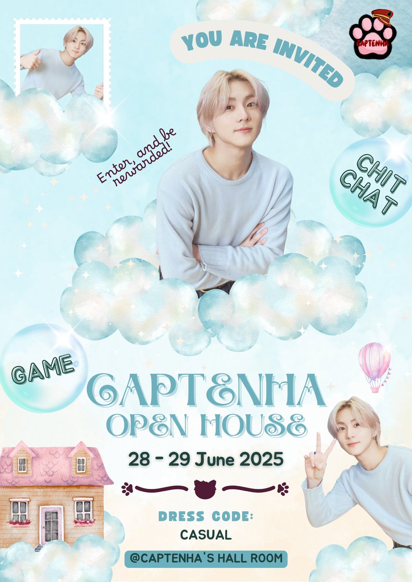 CAPTENHA's tweet image. ㅤ
“𝘞𝘦𝘭𝘤𝘰𝘮𝘦 𝘵𝘰 𝘖𝘶𝘳 𝘏𝘰𝘮𝘦”
CAPTENHA ⋮ OPEN HOUSE vol.1 
2025, 28 — 29 June ★ ˎˊ˗
ㅤ