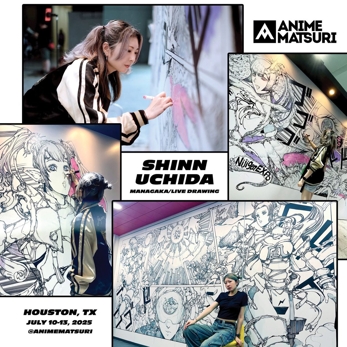 Anime Matsuri (@animematsuri) on Twitter photo 📣Please welcome Japanese mangaka, Shinn Uchida to Anime Matsuri 2025! She will be drawing a HUGE manga panel in the Artist Alley throughout the convention.✍🏻🎨Check her out and buy her awesome merch! 👩🏻🎨
<a href="/mangalivepaint/">SHINN UCHIDA🇯🇵</a>
🎫Get your badges and
🏩Book your hotel stay on 📣Please welcome Japanese mangaka, Shinn Uchida to Anime Matsuri 2025! She will be drawing a HUGE manga panel in the Artist Alley throughout the convention.✍🏻🎨Check her out and buy her awesome merch! 👩🏻🎨
<a href="/mangalivepaint/">SHINN UCHIDA🇯🇵</a>
🎫Get your badges and
🏩Book your hotel stay on