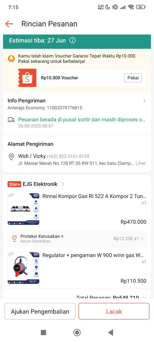 Widi_Sebastian's tweet photo. @AnterajaCare paket nyampe mana inj woeee
Resi : 11002079776815

Dr tgl 24 juni 09:27 stuck di malang astagaaa
Surabaya - malang 2 jam
Malang - batu 4 hari 🫣🤣🤣🤣
Rencana beli buat acara selamatan 1000 hari jd gagal total

Malah paket yg pesen tgl 22 sm 23 nyampe duluan 🙈🫣 https://t.co/nsnUt3NfpV