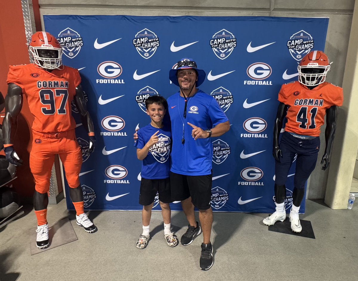 My son loved everything about the <a href="/BishopGormanFB/">Gaels Football</a> camp.  
Coach Browner, his staff that we met: <a href="/CoachArchie_/">Brandon Archie</a> , Coach Cap, and Coach Smith alongside the team were great to us.  I know it made an impact on my son &amp; I thank you all for showing love. 🤙🏽