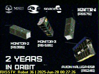 MONITOR-3 SSTV 00:22UTC pass over Japan. No QRM. Got a very nice image. #SSTV