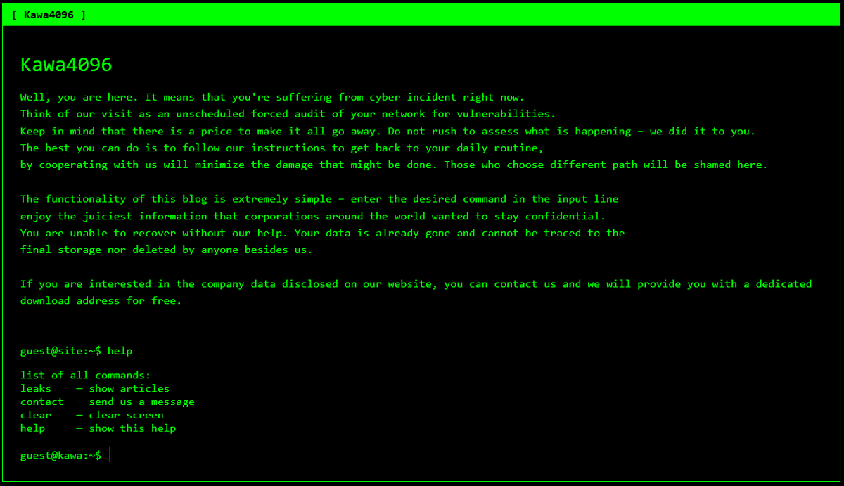 RakeshKrish12's tweet image. #Kawalocker aka #kawa4096 #Ransomware spotted!
#Akira themed DLS!
DLS: …6z2hnwaoi3h5aeosupozkddqwp6lqqd.onion
Files: …ucwxnjpxcxpfh2vjfx7drj66pnwl3ad.onion
MD5: c3ce46d40b2893e30bf00fce72c2e1fa
Mutex: SAY_HI_2025
More info: github.com/TheRavenFile/D…
#malware #darkweb #hack #security #infosec #OSINT
#TOR