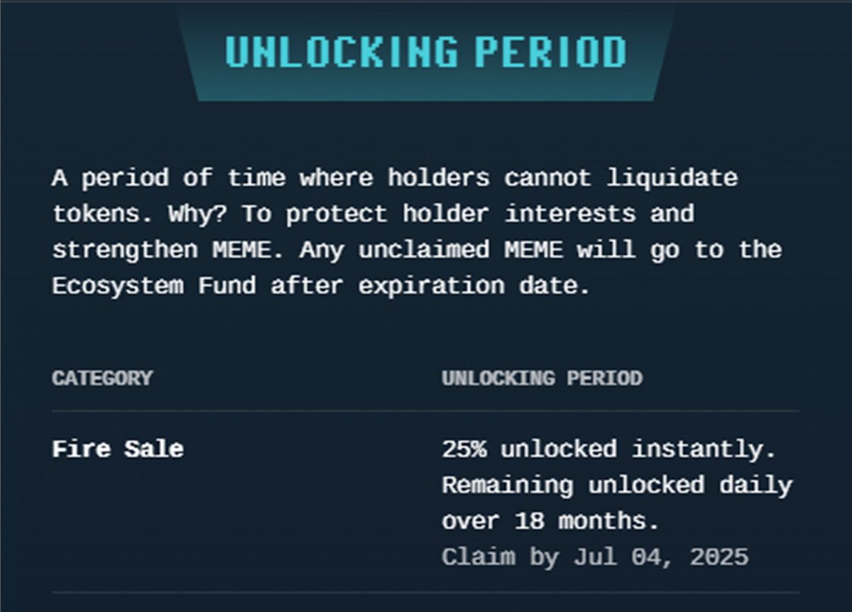 If you have not claimed your <a href="/memecoin/">Memecoin</a> firesale, do take note that you have to claim them by July 4!

Head over to memecoin.org if you're unsure

<a href="/Memeland/">Memeland ❤️ Memecoin</a>