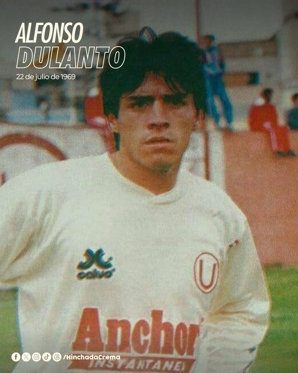 hinchadacrema's tweet image. Hoy está de cumpleaños Alfonso Dulanto, exdefensa de Uiversitario (1992 - 1996 y 1999) y campeón nacional en 1992, 1993 y 1999.
¡Feliz cumpleaños, «Pocho»! ⚽🎂