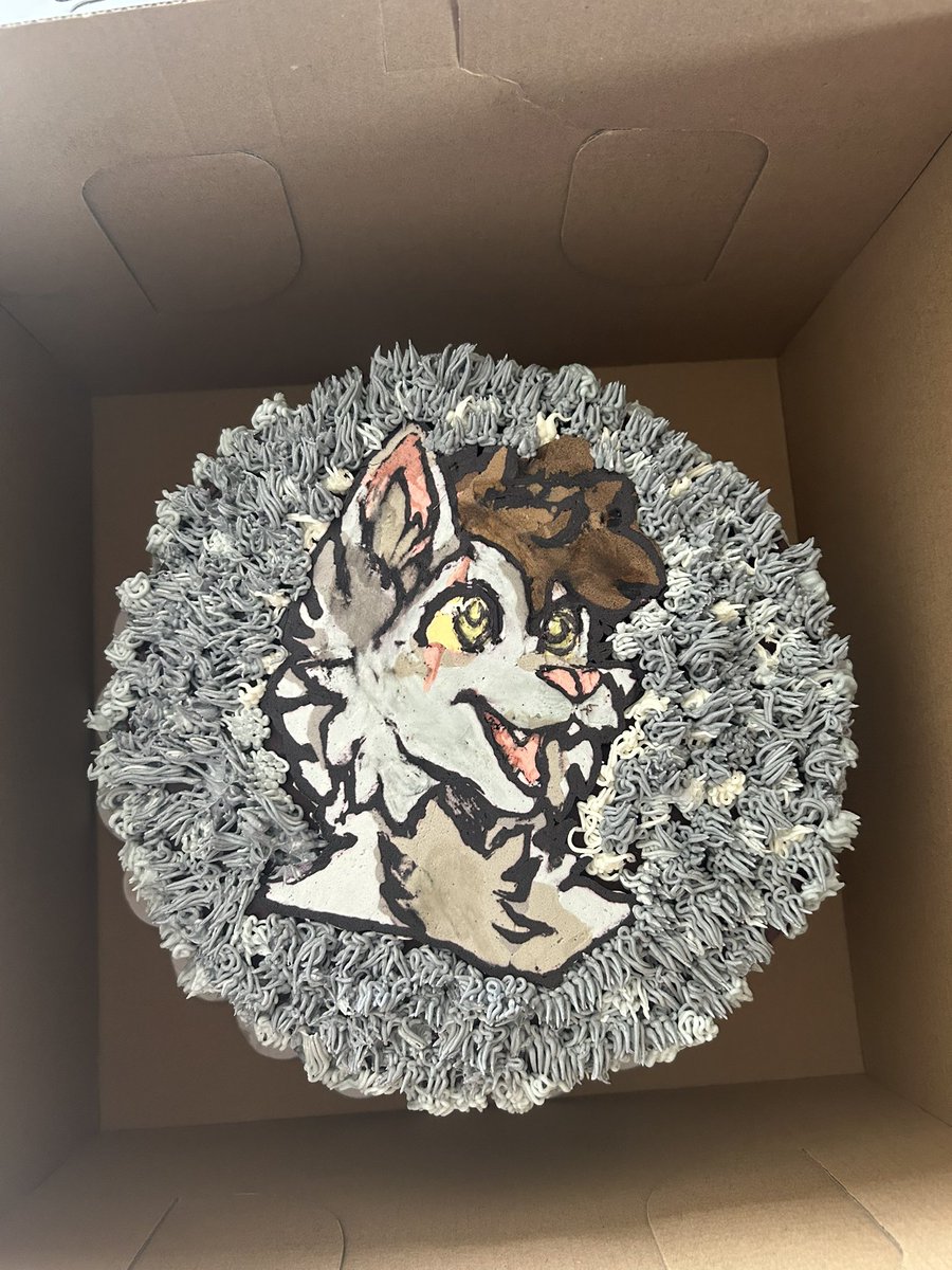 my dad got me a custom bday cake of my fursona omg guys im gonna cry ;-;