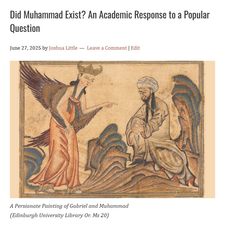 New Blog Article:

"Did Muhammad Exist? An Academic Response to a Popular Question"

Link below!