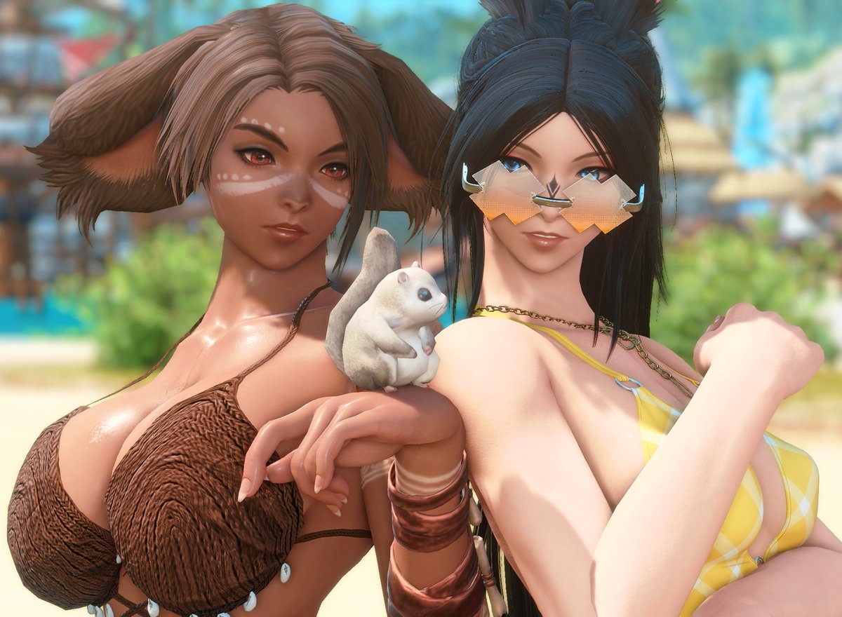 Nalala_ffxiv's tweet image. bumped into @/Nadie_ffxiv at the beach partyyy 🥳🥳
#ffxivsummerbash