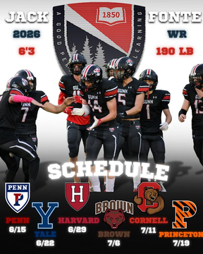 Jack Fonte 2026 (@jackfonte14) on Twitter photo I’m excited to be attending the <a href="/HarvardFootball/">Harvard Football</a> camp this Sunday and look forward to competing!
<a href="/Coach_Aurich/">Andrew Aurich</a>
<a href="/ScottLarkee/">Scott Larkee</a>
<a href="/coach_craw/">Ryan Crawford</a>
<a href="/CoachJimJackson/">Jim Jackson</a>
<a href="/Coach_Johnson76/">Logan Johnson</a>
<a href="/CoachJacobsD/">Drew Jacobs</a>
<a href="/Cinjun_Erskine/">Cinjun Erskine</a>
<a href="/CoachFalaki/">Kevin Falaki</a>
<a href="/Coach_Joel_Lamb/">Joel Lamb</a>
<a href="/Ryan_Kalukin/">Ryan Kalukin</a>
<a href="/katelynnepatton/">Katie Patton</a>
<a href="/aidan_coleman12/">Aidan Coleman</a> I’m excited to be attending the <a href="/HarvardFootball/">Harvard Football</a> camp this Sunday and look forward to competing!
<a href="/Coach_Aurich/">Andrew Aurich</a>
<a href="/ScottLarkee/">Scott Larkee</a>
<a href="/coach_craw/">Ryan Crawford</a>
<a href="/CoachJimJackson/">Jim Jackson</a>
<a href="/Coach_Johnson76/">Logan Johnson</a>
<a href="/CoachJacobsD/">Drew Jacobs</a>
<a href="/Cinjun_Erskine/">Cinjun Erskine</a>
<a href="/CoachFalaki/">Kevin Falaki</a>
<a href="/Coach_Joel_Lamb/">Joel Lamb</a>
<a href="/Ryan_Kalukin/">Ryan Kalukin</a>
<a href="/katelynnepatton/">Katie Patton</a>
<a href="/aidan_coleman12/">Aidan Coleman</a>