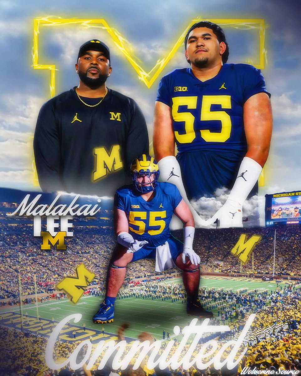 WolverineSource's tweet image. ICYMI:  Four-Star OL Malakai Lee has Committed to Michigan!

The 6’6 318 OL from Honolulu, HI chose the Wolverines over Alabama, Georgia, and Texas. 

Welcome home 〽️ @MalakaiLee2 

#GoBlue 〽️