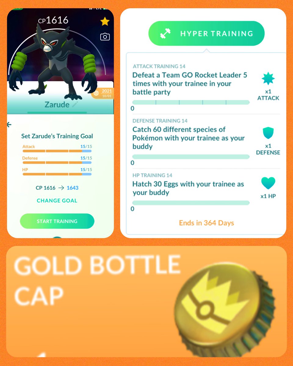 KamikeoPoGo's tweet photo. Here we go! Let the #HyperTraining begin! π₯³π₯³π₯³
β¦ ππΎπ» GRIND!
#GoldenBottleCap #GoPassDeluxe
#DoItForTheSTARDUST
#PokemonGo #PokemonGoApp https://t.co/wGWCvhPAwA