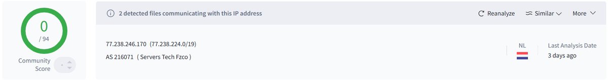 skocherhan's tweet image. 495ed385329324b54a62ae90da06654e
blog[.]tequide[.]com/lifeisgood[.]zip

C2: 77[.]238[.]246[.]170
AS216071 Servers Tech Fzco 🇳🇱

#NetSupportRat #c2 @JAMESWT_WT @500mk500