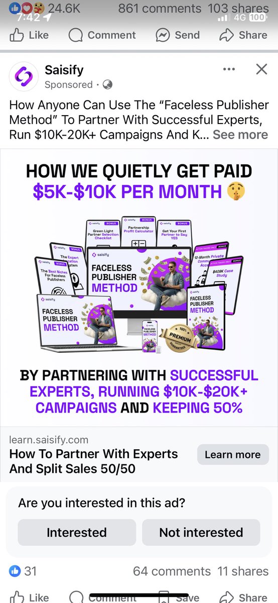 The more screens in your course ad, the more convincing:

🤦‍♂️