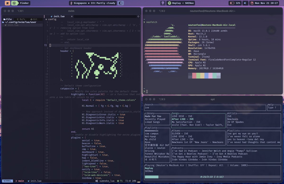He infected me, too, but I ended up with macOS + AeroSpace + sketchybar. Just the coolest macOS setup I’ve ever had. None of the mess of Linux.