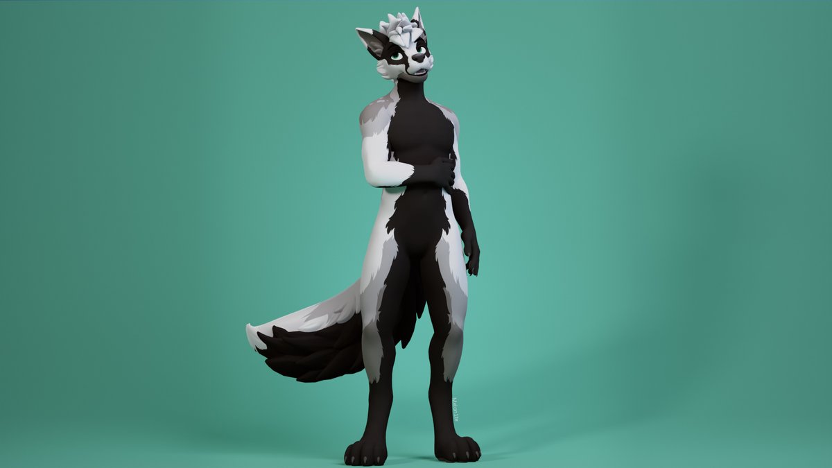 Melon1te's tweet image. A European Badger design and retexture for Vulpering Time on the Winterpaw Masc base!
Base by @/JuliaWinterPaw
#render #vrchatfurry