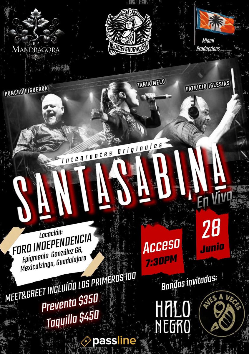 Ya este sábado compartiendo la noche con la mejor base rítmica que ha existido en tierras mexicanas, Poncho Figueroa y Patricio Iglesias de Santa Sabina.

La cita es el Foro Independencia. Bandas invitadas Halo Negro y Aves A Veces.

Allá nos vemos para continuar el vuelo.