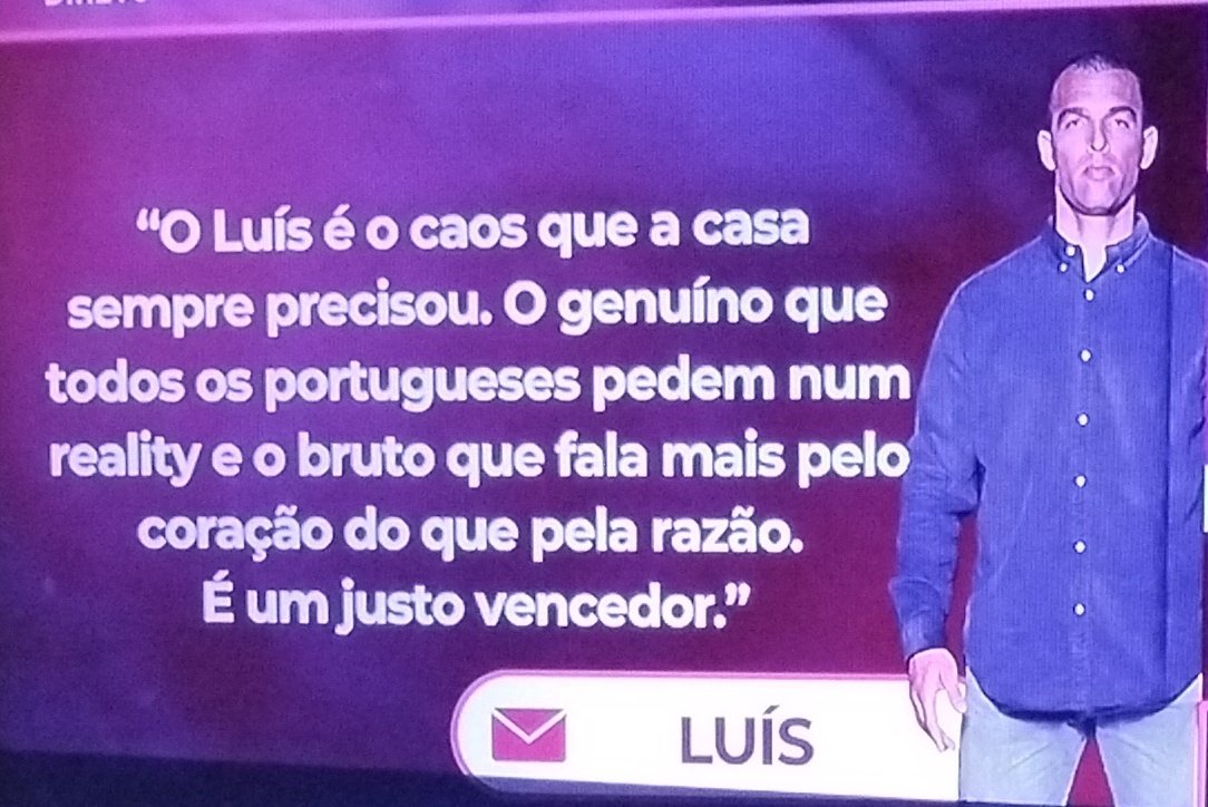 A mensagem da JoJo para o Luis.
Tudo dito!!!
O bruto que apaixonou Portugal!!!
🪖💪🚪🧸
Não se esqueçam de VOTAR
761 20 20 22
#TeamPorta
#bbtvi