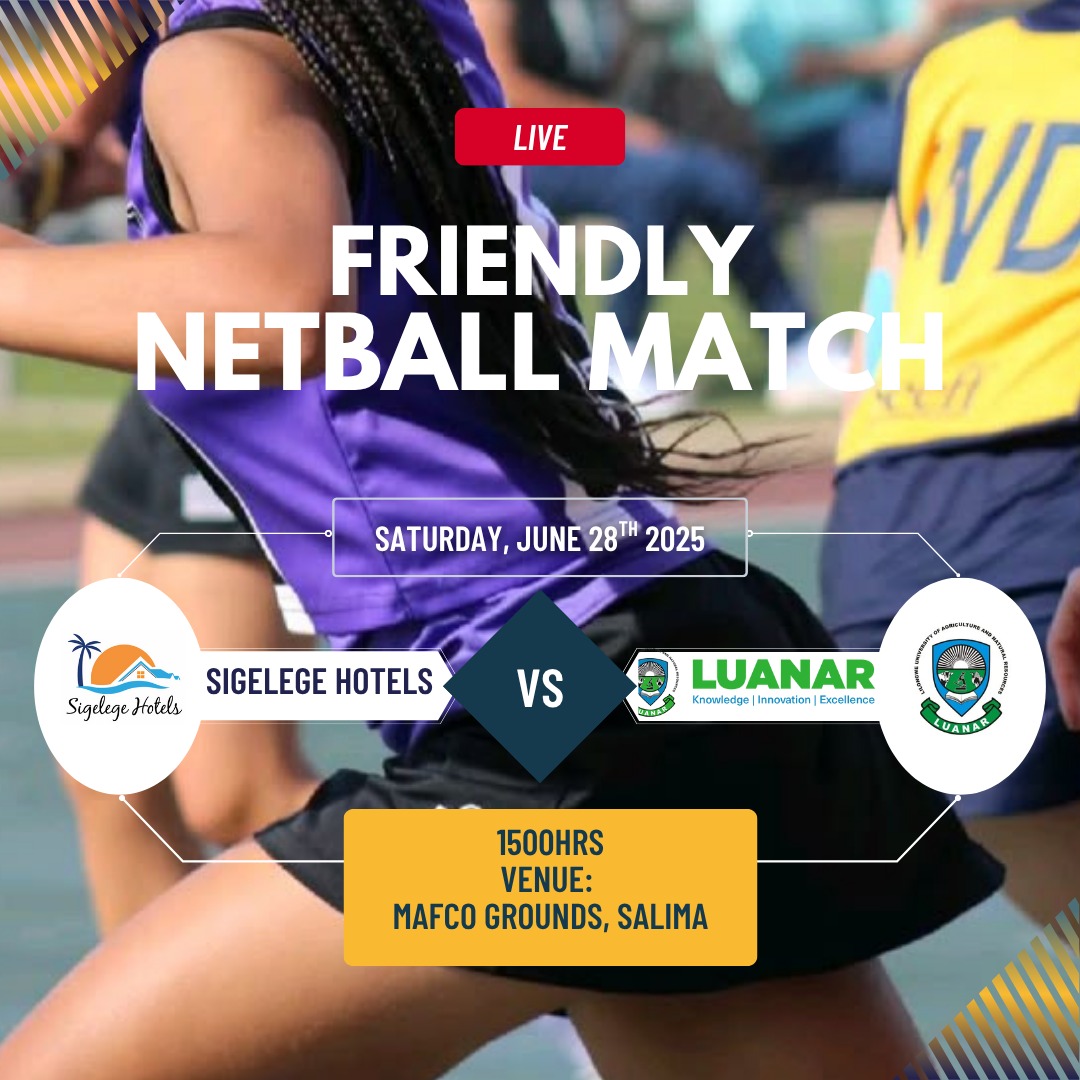Game on! 

Sigelege Hotels takes on LUANAR in a friendly women's netball match this Saturday. 

Support the teams &amp; celebrate teamwork, wellness, and community spirit. 🏐💪
<a href="/Luanarofficial/">Luanar</a>

#communityfirst #wellness  #B2B