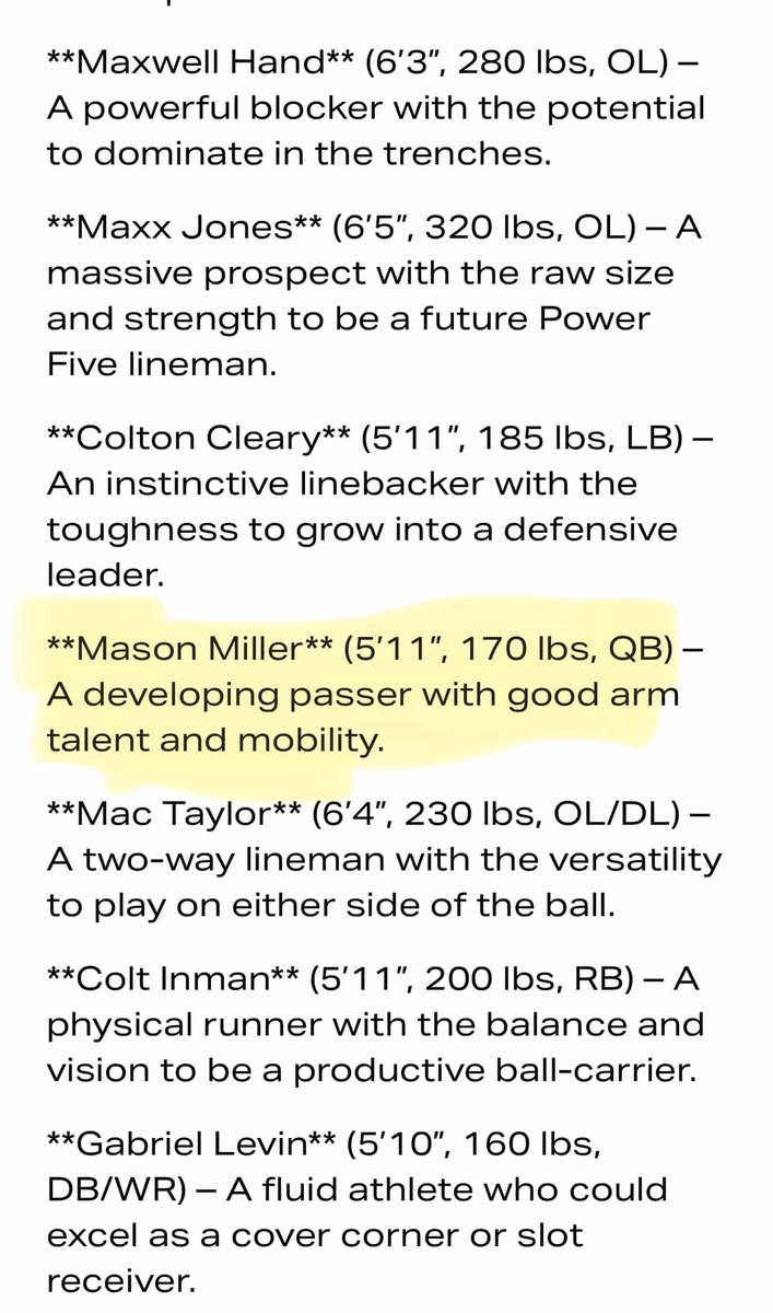 I’m very thankful to be a “2028 Player on the Rise” Vol 56 by <a href="/LoganTillman/">Logan Tuley-Tillman</a> 
Still far from the goal but happy to stay grinding and get opportunities like this

<a href="/olibfb/">Olentangy Liberty Football Recruiting</a> <a href="/Coach_Schaef/">Jake Schaefer</a> <a href="/CJ1two/">Cardale Jones</a>