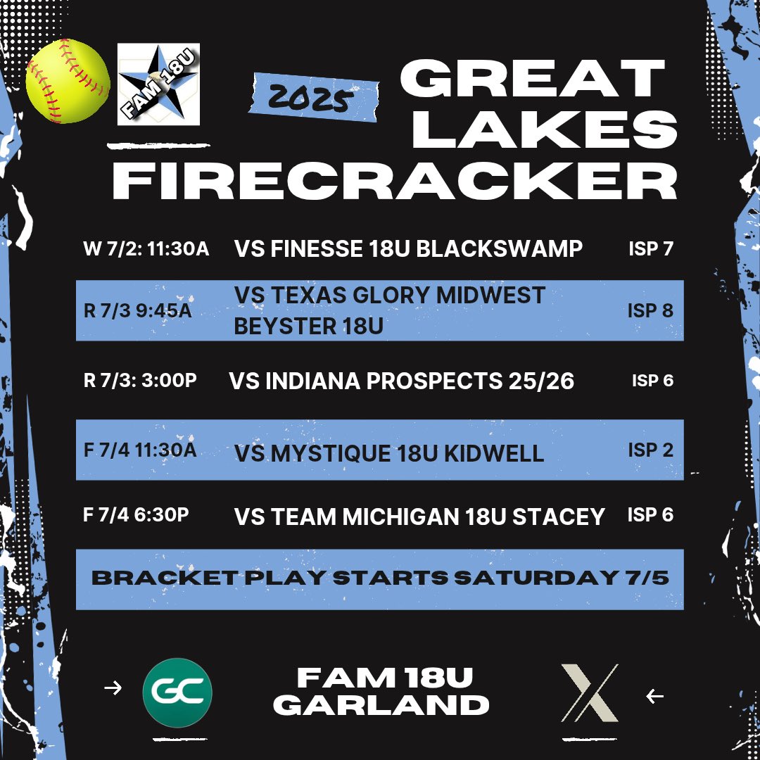 Ali Hassler (@alihassler2026) on Twitter photo Looking forward to playing at the Firecracker with my team <a href="/FAM2526garland/">FAM 18U Garland</a> at Indy Sports Park!
<a href="/DePauwSoftball/">DePauw Softball</a> <a href="/AURavenSoftball/">AUSB</a> <a href="/FCGrizSoftball/">Franklin College Softball</a> <a href="/MU_SpartanSB/">Manchester University Softball</a> <a href="/NDsoftball/">Notre Dame Softball</a> <a href="/IndStSoftball/">Indiana State Softball</a> <a href="/IndianaSB/">Indiana Softball</a> <a href="/ButlerSoftball/">Butler Softball</a> <a href="/BallStateSB/">Ball State Softball</a> Looking forward to playing at the Firecracker with my team <a href="/FAM2526garland/">FAM 18U Garland</a> at Indy Sports Park!
<a href="/DePauwSoftball/">DePauw Softball</a> <a href="/AURavenSoftball/">AUSB</a> <a href="/FCGrizSoftball/">Franklin College Softball</a> <a href="/MU_SpartanSB/">Manchester University Softball</a> <a href="/NDsoftball/">Notre Dame Softball</a> <a href="/IndStSoftball/">Indiana State Softball</a> <a href="/IndianaSB/">Indiana Softball</a> <a href="/ButlerSoftball/">Butler Softball</a> <a href="/BallStateSB/">Ball State Softball</a>