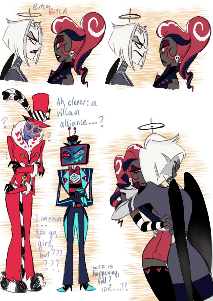 blank_name_99's tweet photo. And so... they were both bottoms
#glamspear is the ship name, i learnt. Vox and val are as confused as i was when i originally sketched it
#hazbinhotel #hazbinhotelvelvette #hazbinhotellute #hazbinhotelvees https://t.co/zCawoqNgua