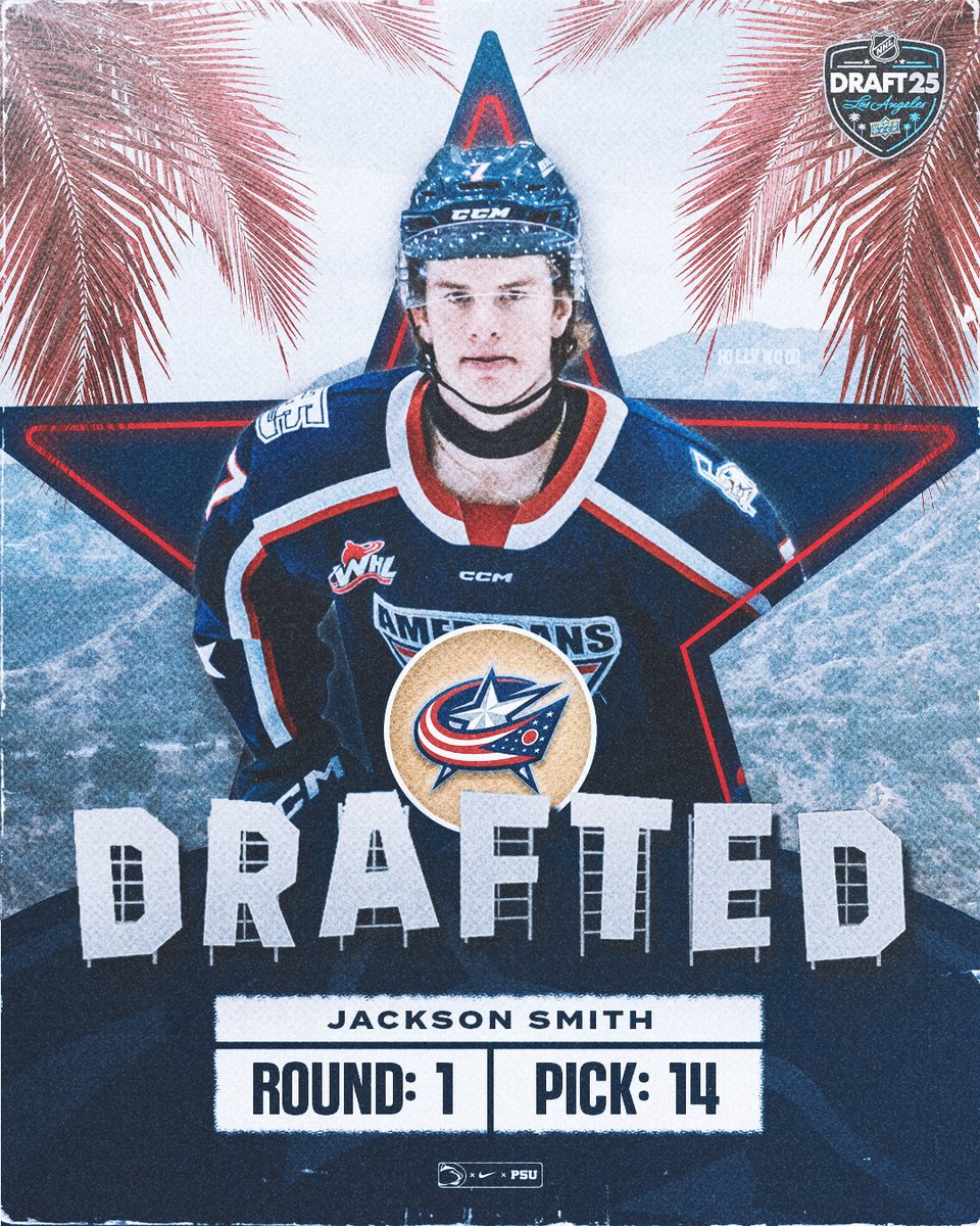 PennStateMHKY's tweet photo. Jackson Smith is a Blue Jacket!! 👏

#WeAre #HockeyValley #NHLDraft #CBJ https://t.co/ODgEBUK5hK