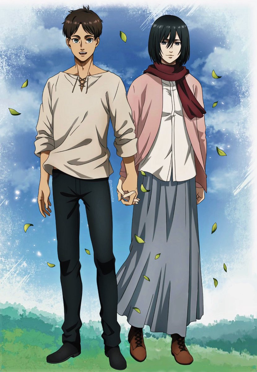 mdemoroha's tweet photo. they're holding hands, your honor #eremika https://t.co/6feJFYdrbF