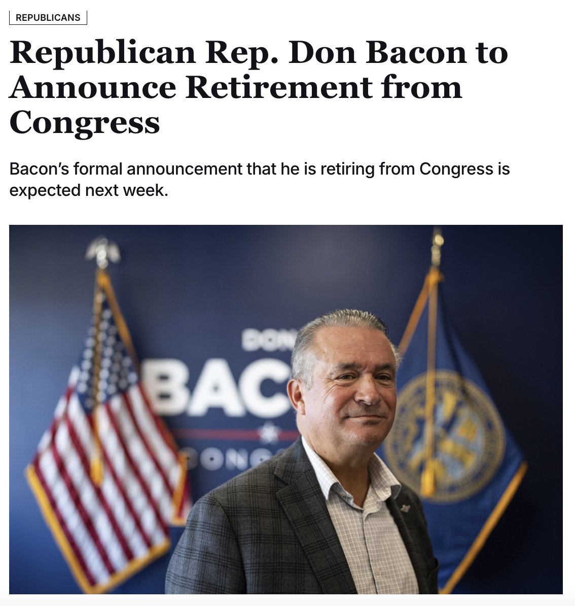 UnrigOurEconomy's tweet image. Life comes at you fast.
9 hours after tweeting about Unrig Our Economy's new ad, @RepDonBacon decides this whole Congress thing just isn't for him.