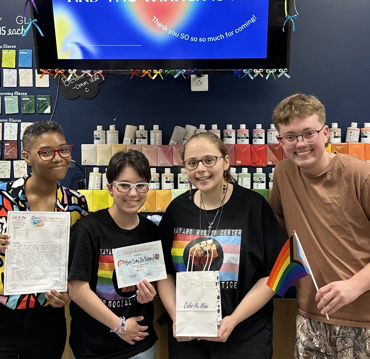 BrcsjIntern's tweet image. And the 3rd place winners are...
Thank you to @colormemineprinceton for hosting LGBTQ+ trivia and supporting @rustincenter