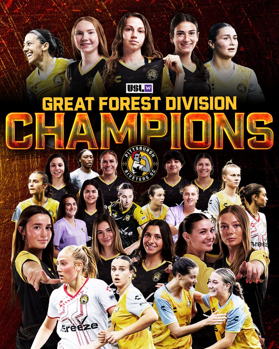 RivetersSC's tweet image. 𝒇𝒊𝒓𝒔𝒕 𝒔𝒆𝒂𝒔𝒐𝒏, 𝒇𝒊𝒓𝒔𝒕 𝒕𝒊𝒕𝒍𝒆 💪
 
We are Great Forest Division Champions!🔥 Playoffs, here we come! 💥
 
#RivetersRise