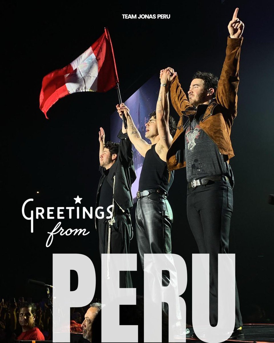 teamjonasperu's tweet image. GREETINGS FROM PERU 🇵🇪

Nuestro mensaje con todo el amor para ellos @jonasbrothers ♥️

Desde Perú queremos que sepan que aquí estuvimos y estaremos para apoyarlos siempre. Esperamos que nuestra versión de #GreetingsFromYourHometown llegue pronto

#JonasBrothers #GFYH #JONAS20