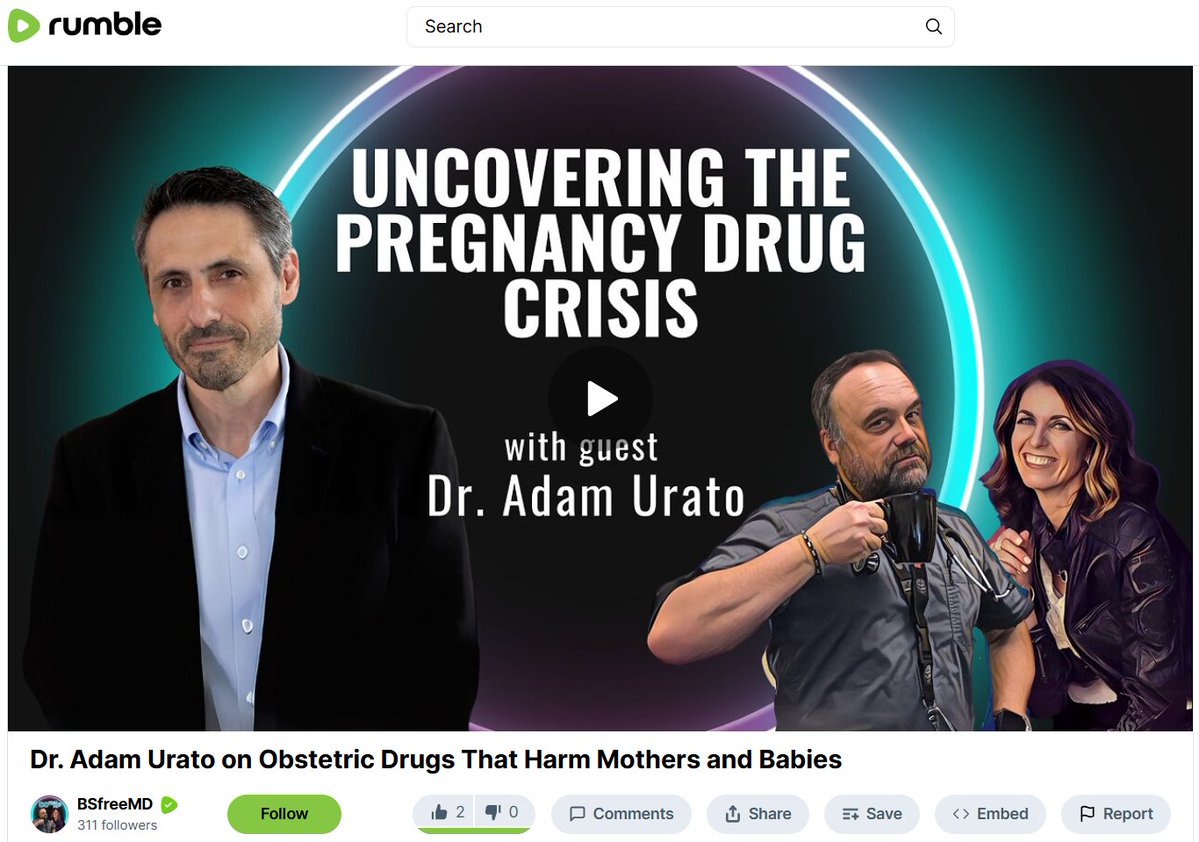 AdamUrato1's tweet image. Thank you @bsfreemd for having me on your podcast to discuss medications & pregnancy.
rumble.com/v6vdub5-dr.-ad…