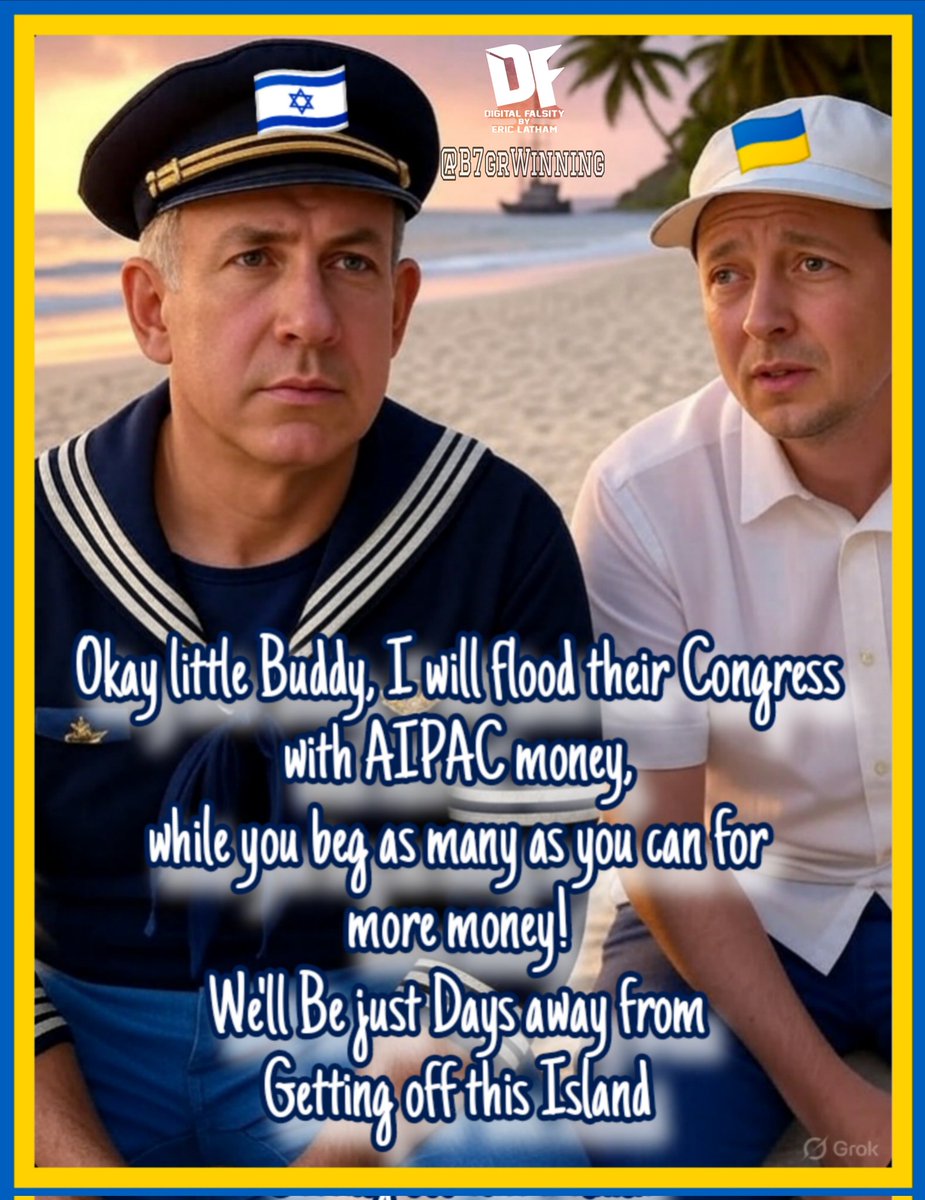 B7grWinning's tweet image. "A Just Days Away Tour (A Geopolitical Parody)"

An Imperial Ship got hit by BRICS &amp;amp; was stranded in denial
With Zelenskyy, Netanyahu too
The Mainstream media &amp;amp; its lies
The Neocons, the President and 
Lindsey Graham here on Hegemon Isle

#PoliticalComedy #sassywithmassie