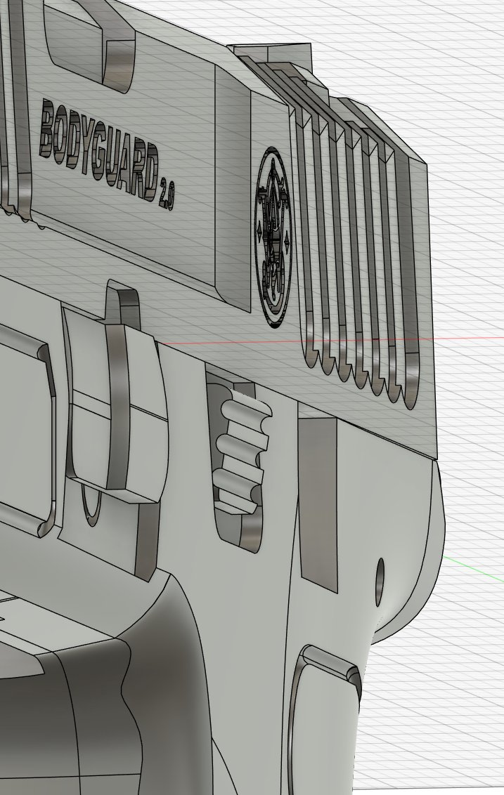 GunBlue48's tweet photo. BODYGUARD 2.0
アドバイスをいろいろいただき、
①サイトを1mm高く
②バレルとリコイルSPガイド切り詰め
③バレルをラウンドカット
④テイクダウンレバーをラウンドカット https://t.co/Jm2UjfVtJ9