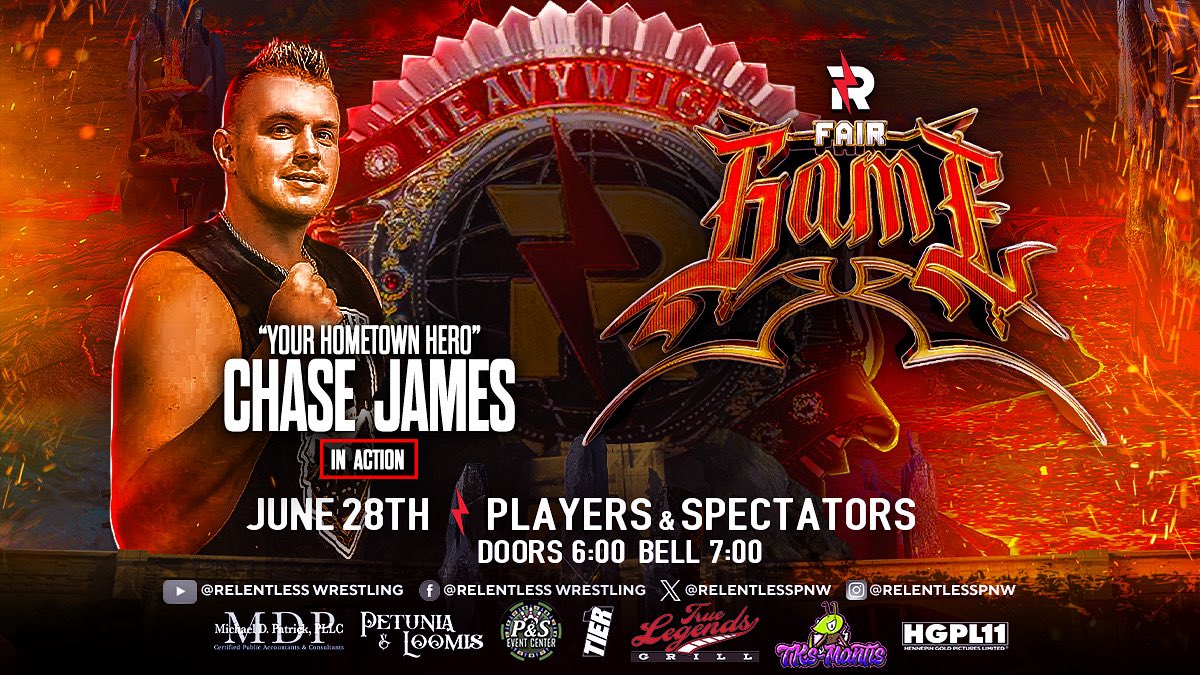RelentlessPNW's tweet image. Chase James returns to Spokane tomorrow night!