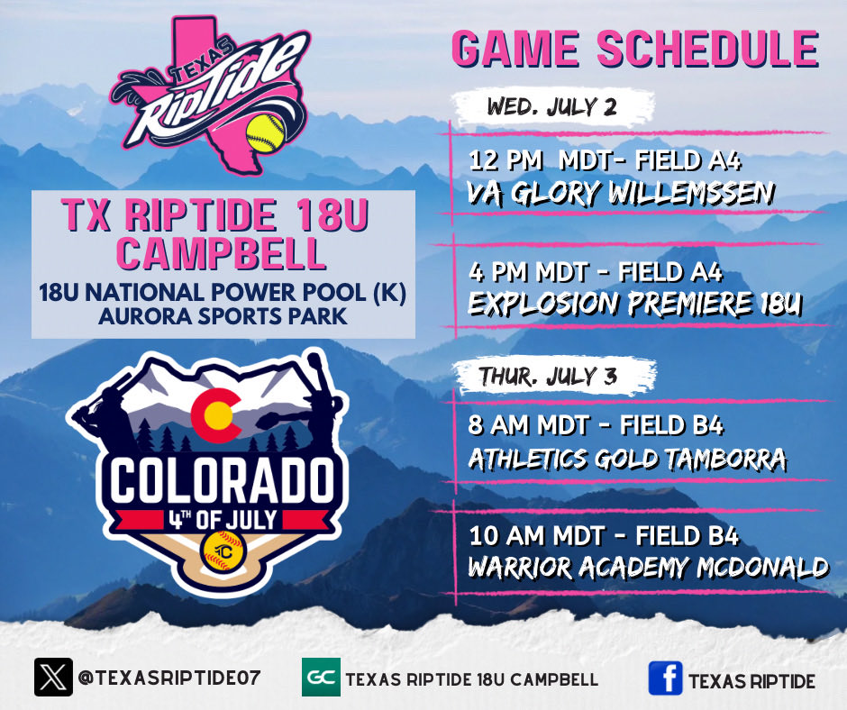 Kaitlynn Torres 2025 🥎 (@ktorres_2025) on Twitter photo Colorado!!! The schedule is out! <a href="/CSchoony11/">Chrissy Schoonmaker</a> <a href="/J_Cottrill_/">Jeff Cottrill</a> <a href="/jordan_gontram/">Jordan Gontram</a> <a href="/TxRiptide07/">TEXAS RIPTIDE</a> <a href="/SamCamp50/">Sam Campbell</a> <a href="/CoachRich4523/">Richard Torres</a> Colorado!!! The schedule is out! <a href="/CSchoony11/">Chrissy Schoonmaker</a> <a href="/J_Cottrill_/">Jeff Cottrill</a> <a href="/jordan_gontram/">Jordan Gontram</a> <a href="/TxRiptide07/">TEXAS RIPTIDE</a> <a href="/SamCamp50/">Sam Campbell</a> <a href="/CoachRich4523/">Richard Torres</a>