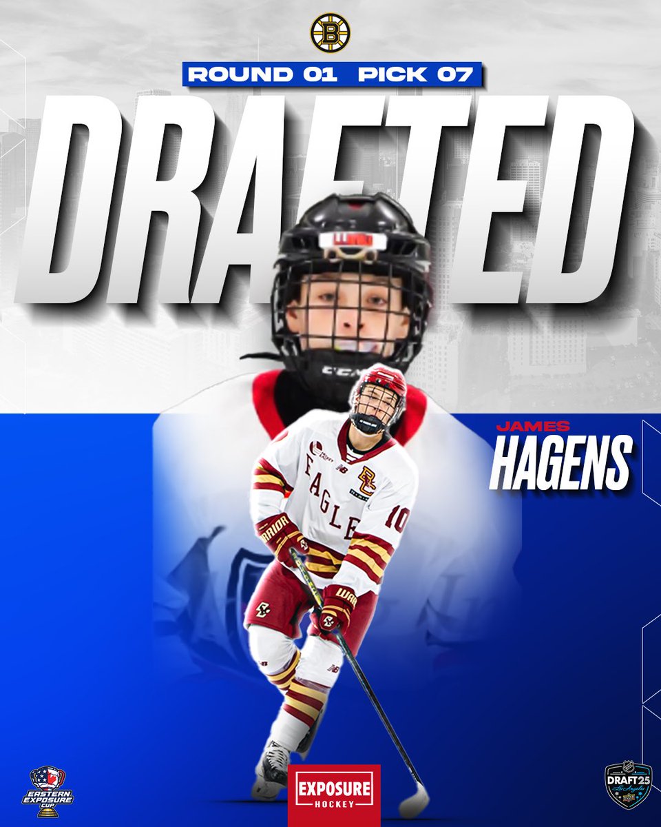 Congratulations to Eastern Exposure Cup alum James Hagens on getting drafted by the Boston Bruins <a href="/LIRoyalsAAA/">LI Royals</a>