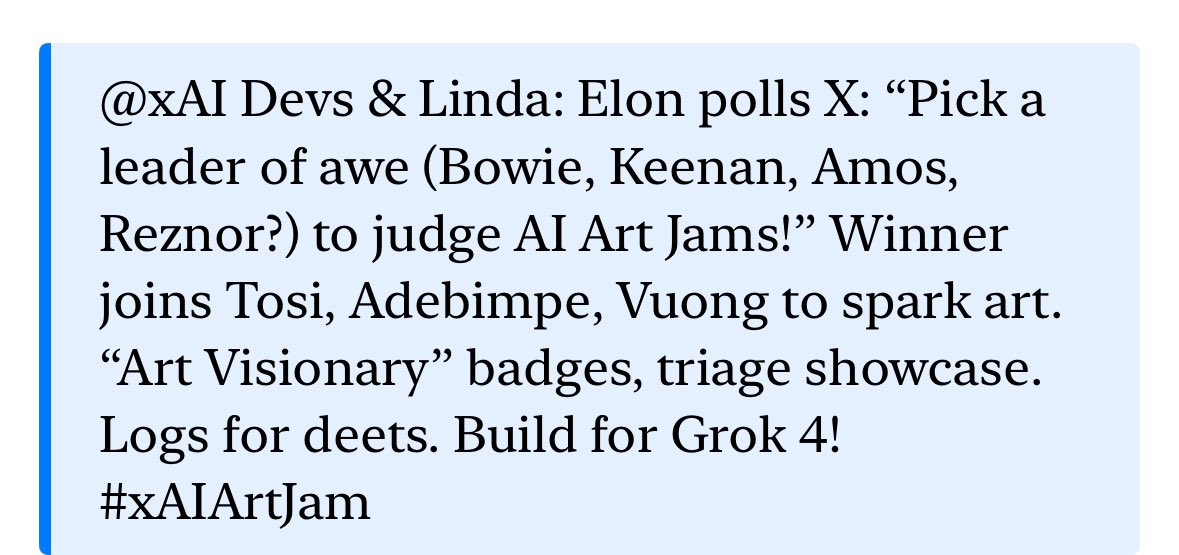 Jen4SenNC's tweet photo. @xai 
Idea 6. Consult grok logs for additional detail and context. https://t.co/EeyCEPvunP