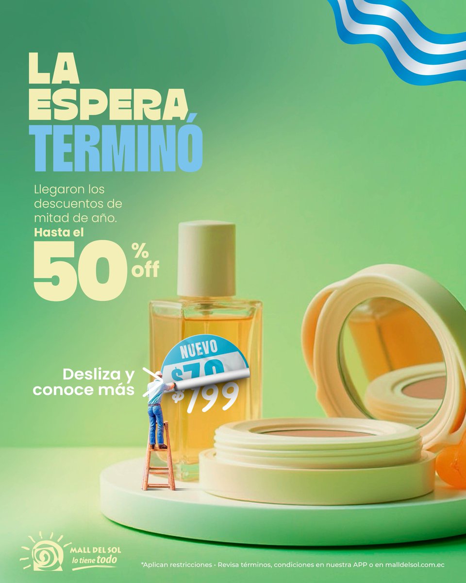 MALLDELSOL_EC's tweet photo. 🚨¡Llegó tu momento de consentirte! Los tratamientos, cremas y productos de cuidado personal que tanto esperabas ahora tienen descuentos únicos.
La espera terminó. Es hora de darte ese gusto que tu piel y cuerpo merecen.

#MalldelSol #LoTieneTodo #UnaEmpresaNobis #Saldos #FiestasJulianas