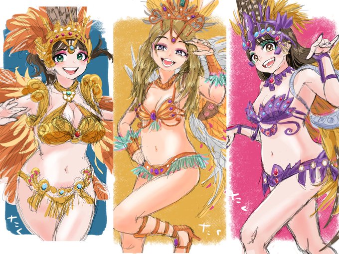 サンバガールズ💃💃💃
#イラスト #illustration 